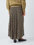 John Lewis Bonnie Geometric Print Maxi Skirt, Black/Multi