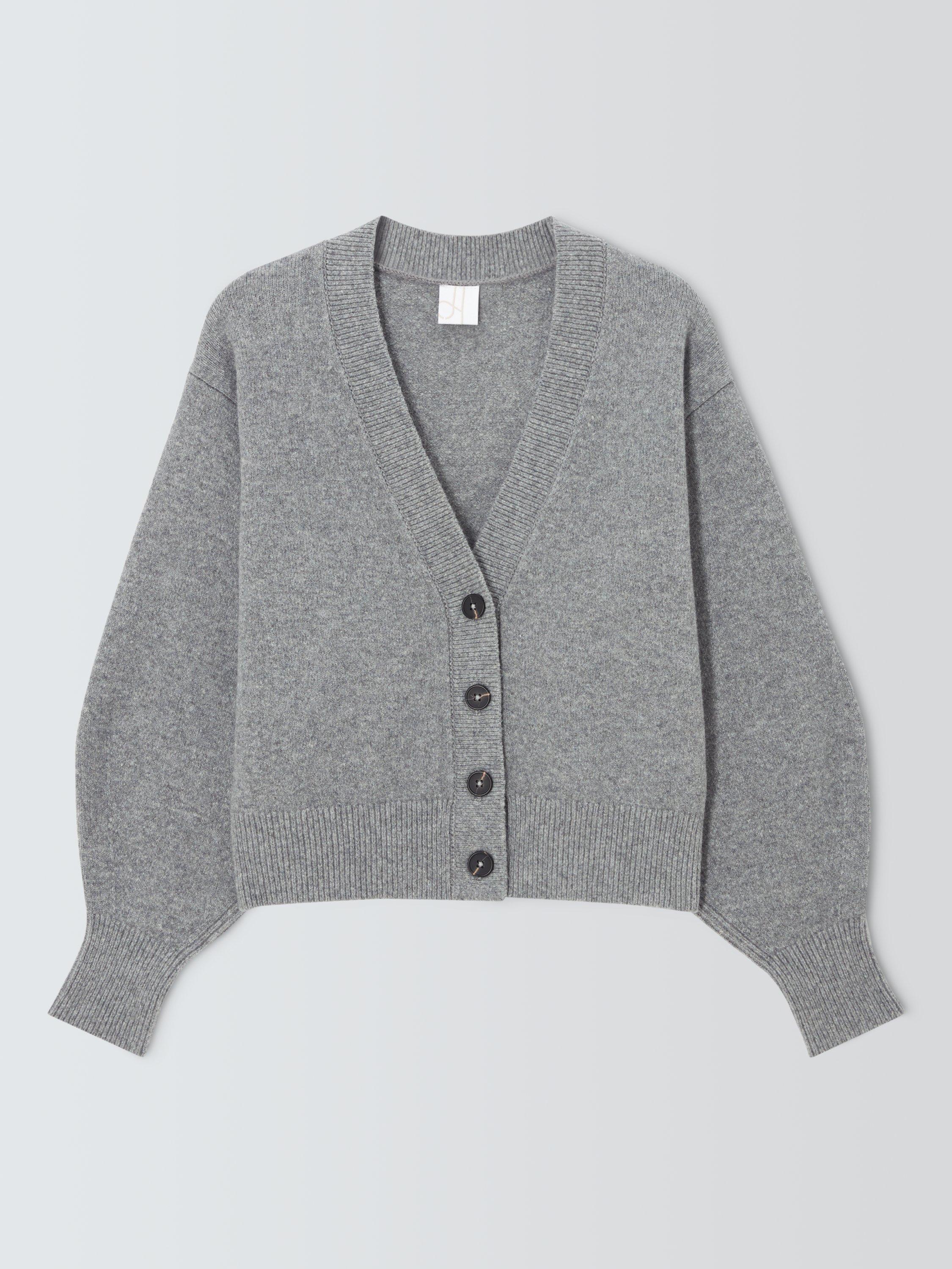 Product image 4 of 6, which shows John Lewis Soft Cotton Wool Blend Cardigan, Grey, XS