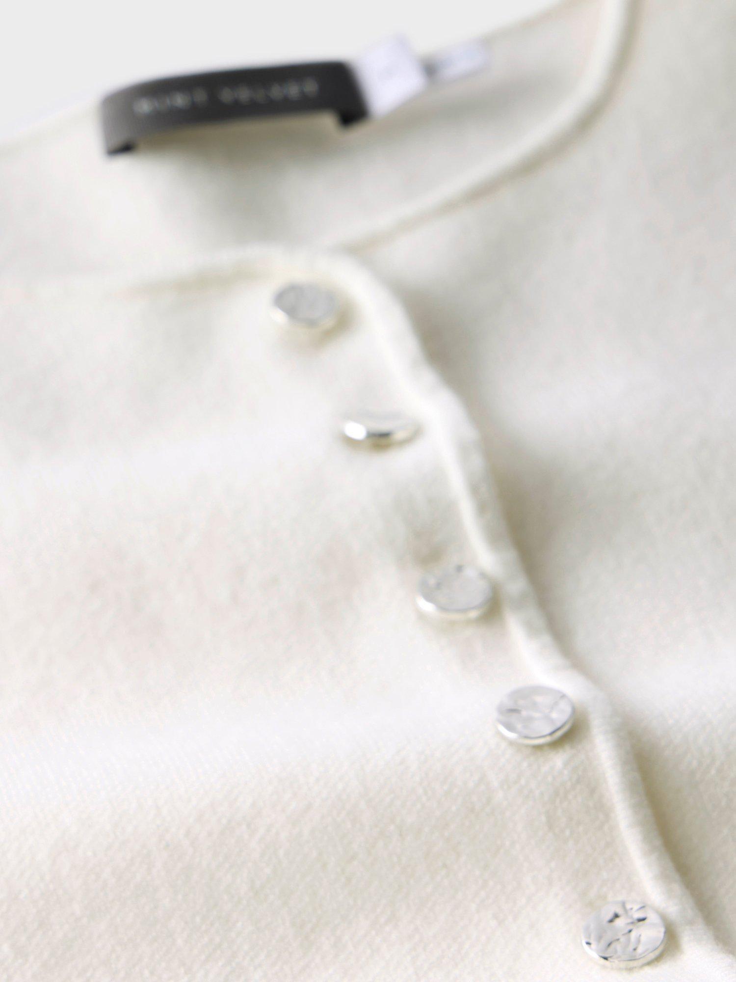 Product image 8 of 8, which shows Mint Velvet Knitted Cropped Waistcoat, White Ivory, L