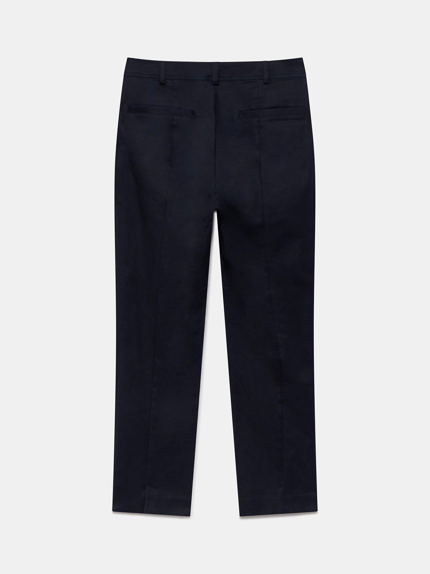 Product image 7 of 7, which shows Mint Velvet Cropped Tapered Trousers, Navy, 8R