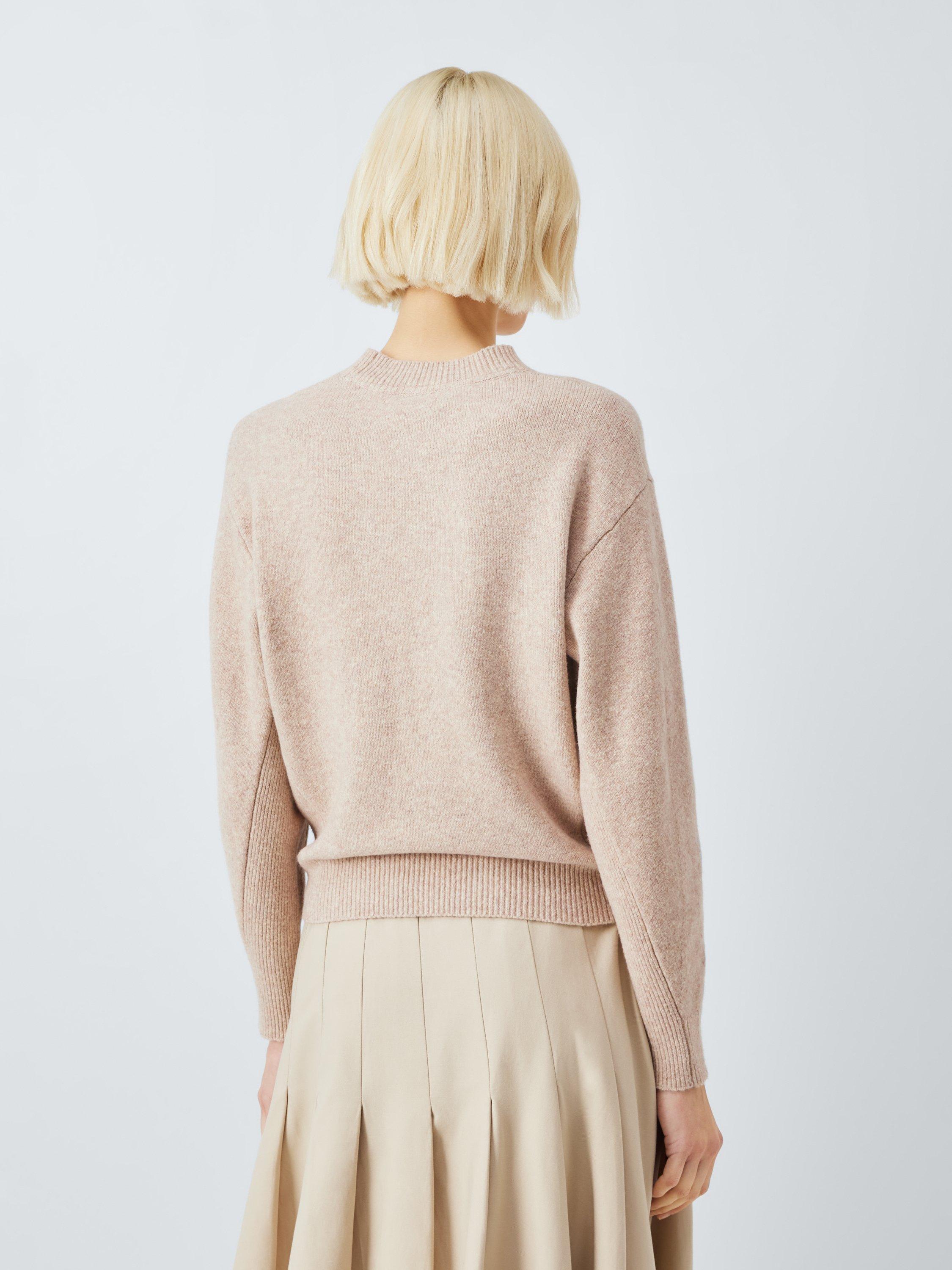 Product image 2 of 6, which shows John Lewis Soft Cotton & Wool Blend Crew Neck Jumper, Toast, S