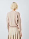 John Lewis Soft Cotton & Wool Blend Crew Neck Jumper, Toast