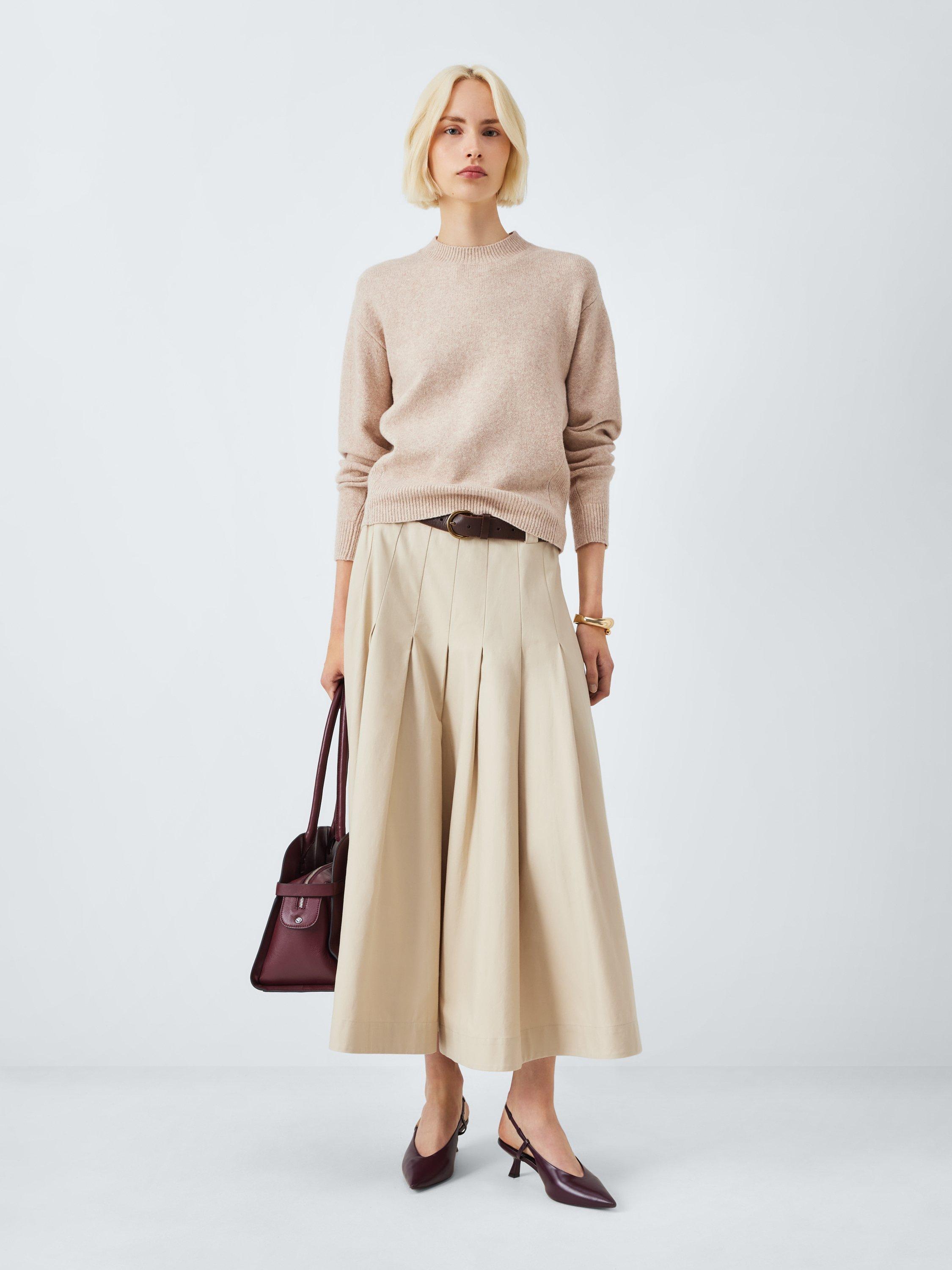 Product image 3 of 6, which shows John Lewis Soft Cotton & Wool Blend Crew Neck Jumper, Toast, S