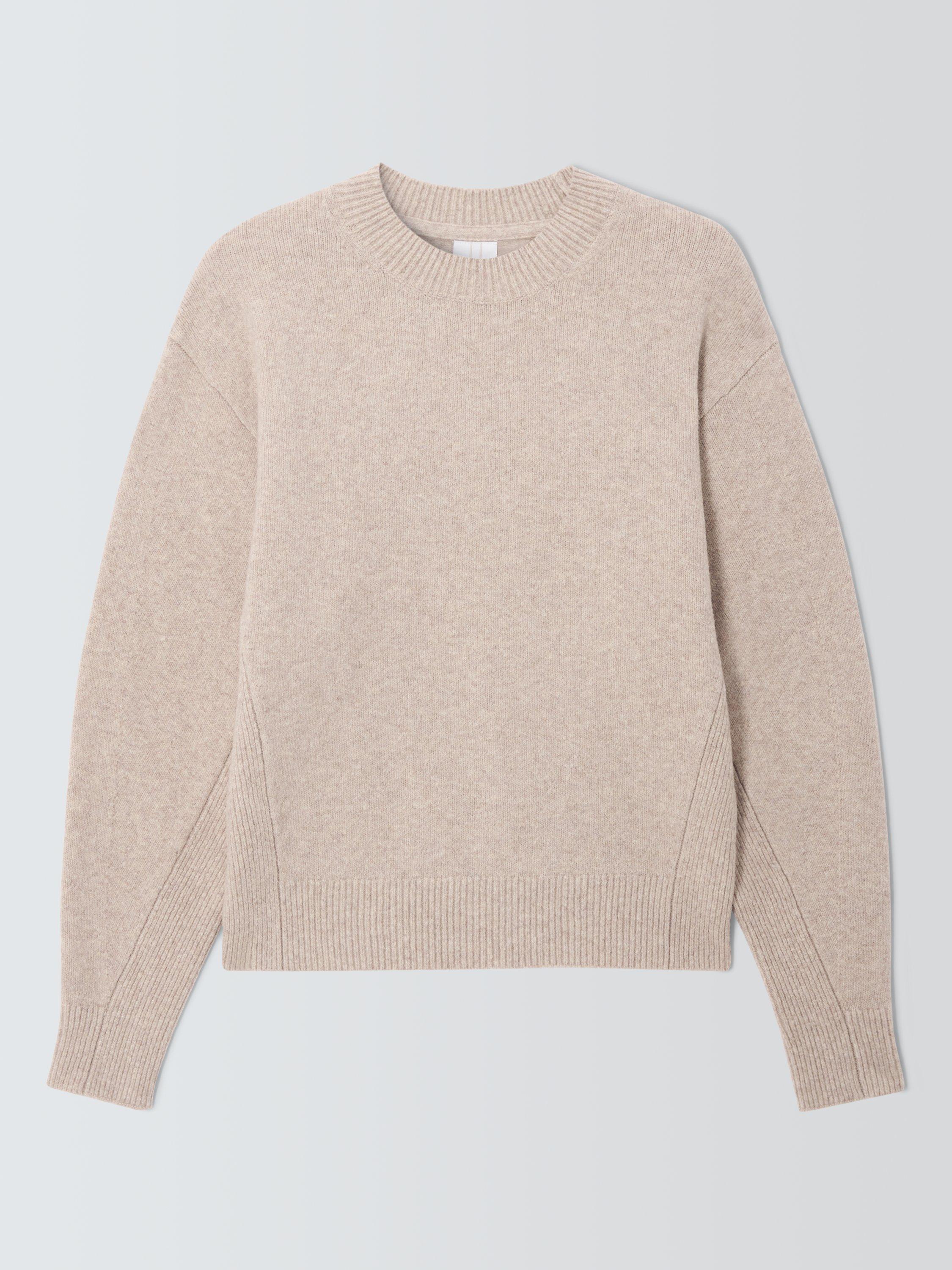 Product image 4 of 6, which shows John Lewis Soft Cotton & Wool Blend Crew Neck Jumper, Toast, S