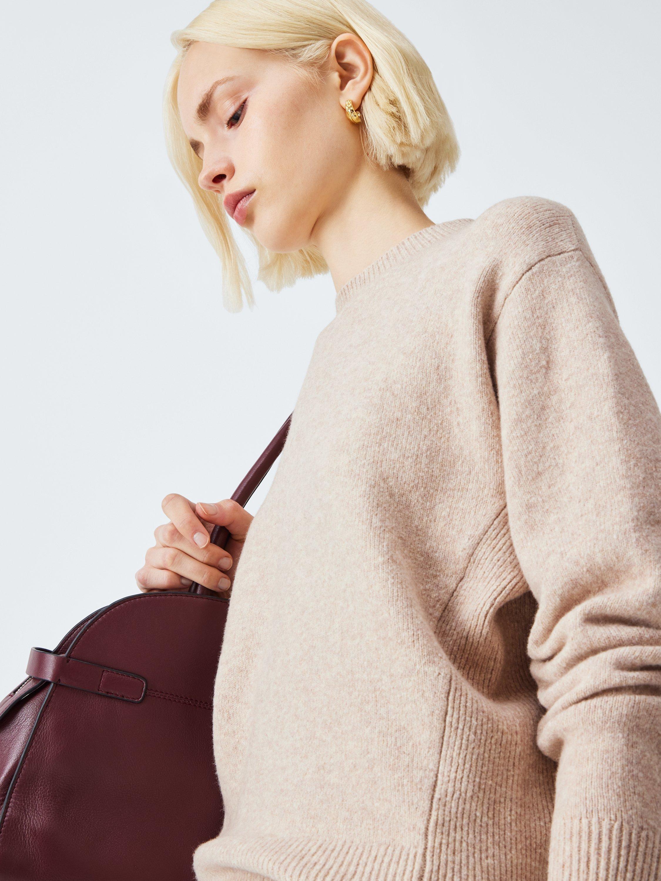 Product image 6 of 6, which shows John Lewis Soft Cotton & Wool Blend Crew Neck Jumper, Toast, S