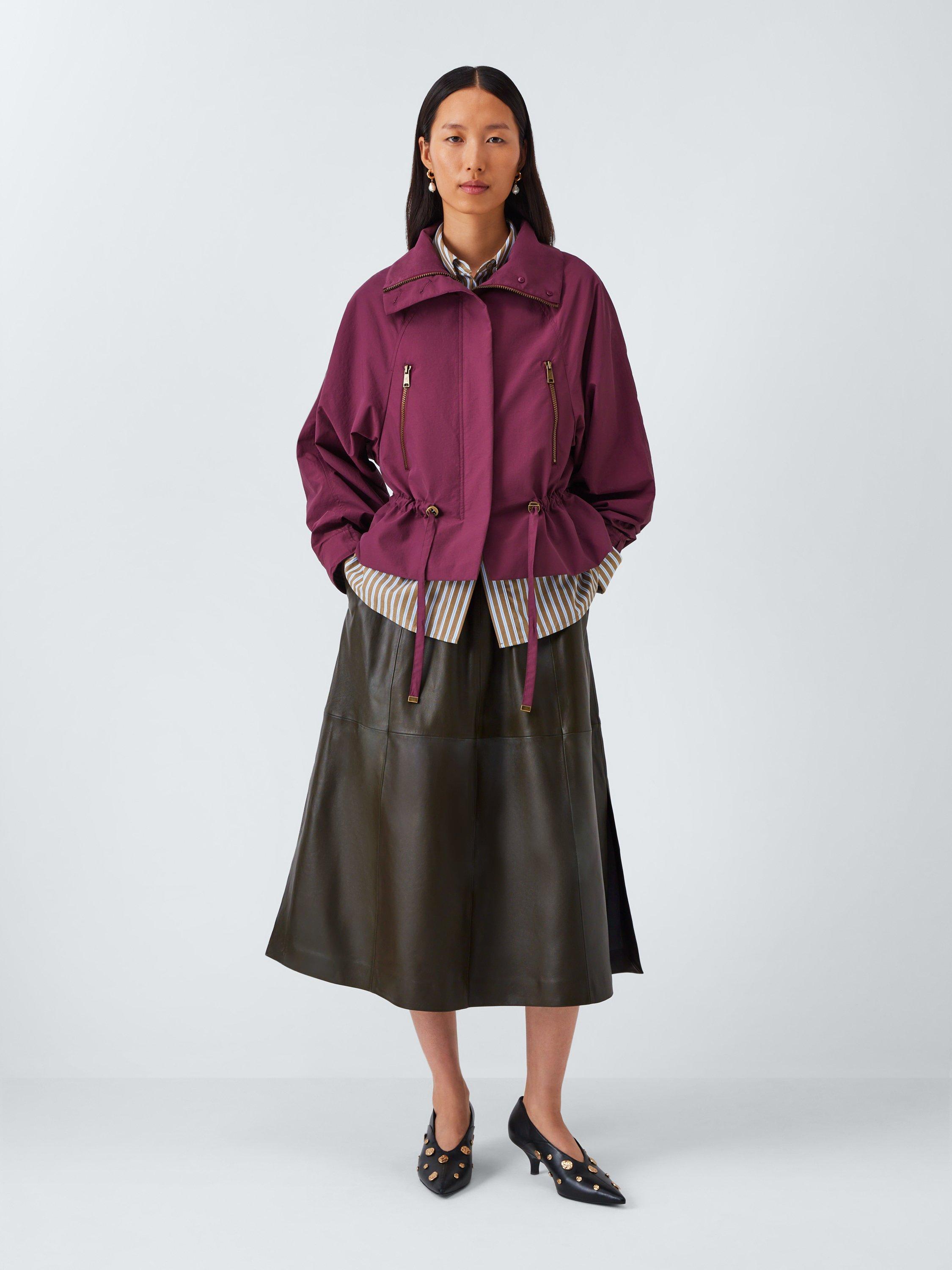 Product image 3 of 7, which shows John Lewis Leather Midi Skirt, Olive, 12