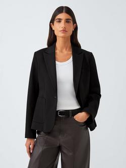 John Lewis Single Breasted Ponte Jacket, Black, Black