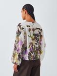 John Lewis Wild Highland Print V-Neck Blouse, White/Multi