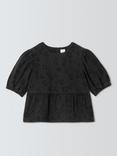 John Lewis Kids' Leopard Print Denim Top, Grey Leo Denim