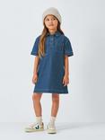 John Lewis Kids' Collar Denim Mini Dress, Blue Denim