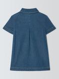 John Lewis Kids' Collar Denim Mini Dress, Blue Denim