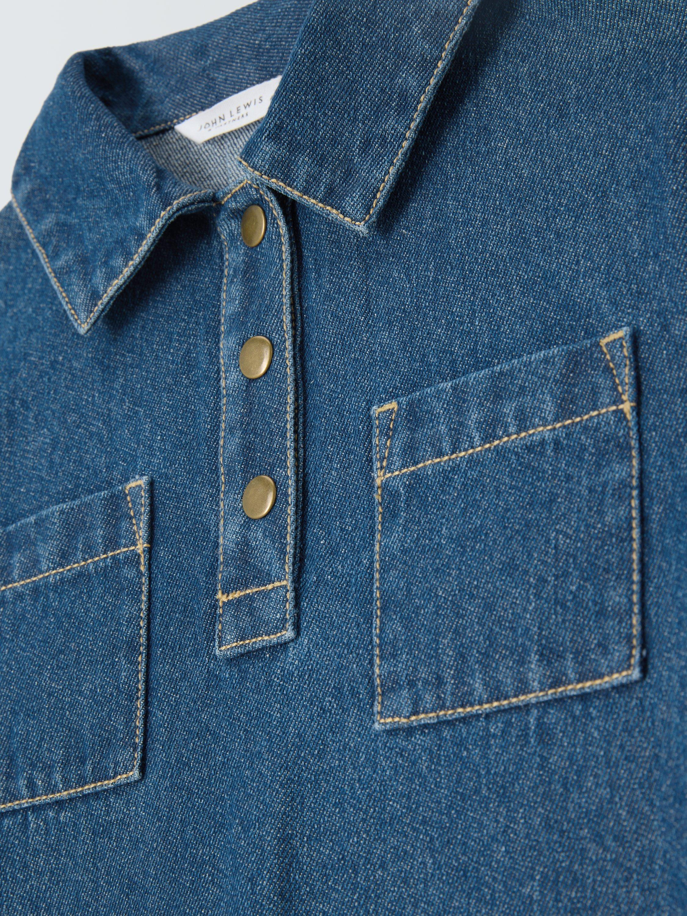 Product image 3 of 3, which shows John Lewis Kids' Collar Denim Mini Dress, Blue Denim, 3 years