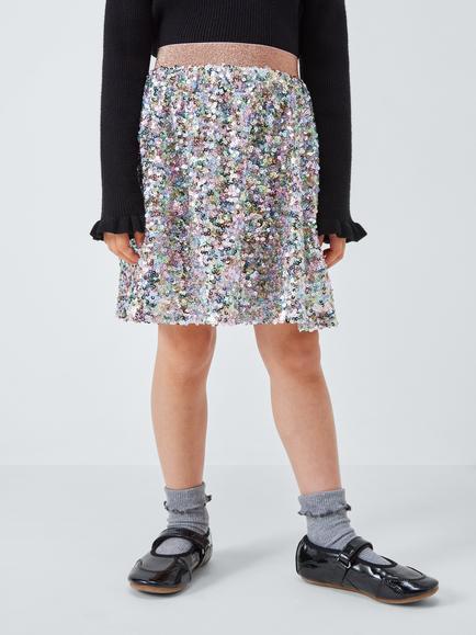 John Lewis Kids' Sequin Party Skirt, Multi, Multi