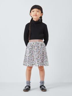 John Lewis Kids' Sequin Party Skirt, Multi - view 2, Multi