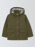 John Lewis Kids' Corduroy Trim Barn Jacket, Khaki Green