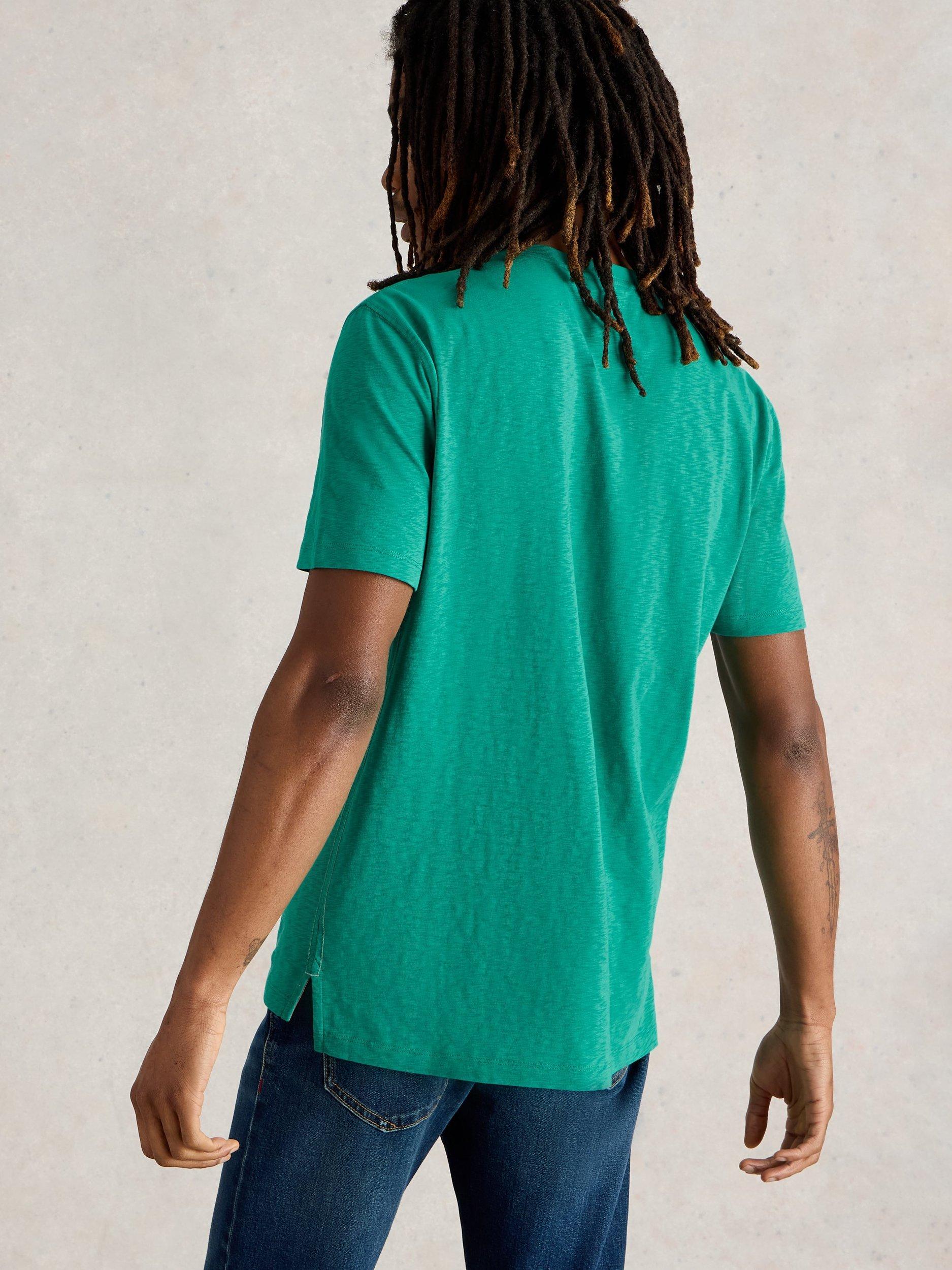 Product image 2 of 6, which shows White Stuff Cotton Regular Fit Short Sleeve Graphic Travel T-Shirt, Green, S