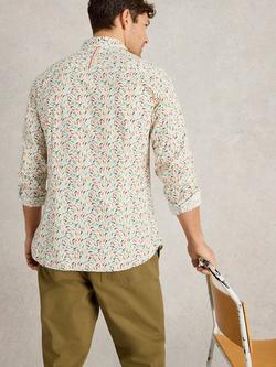 White Stuff Salcombe Cotton Blend Regular Fit Pepper Print Shirt, White/Multi - view 2, White/Multi