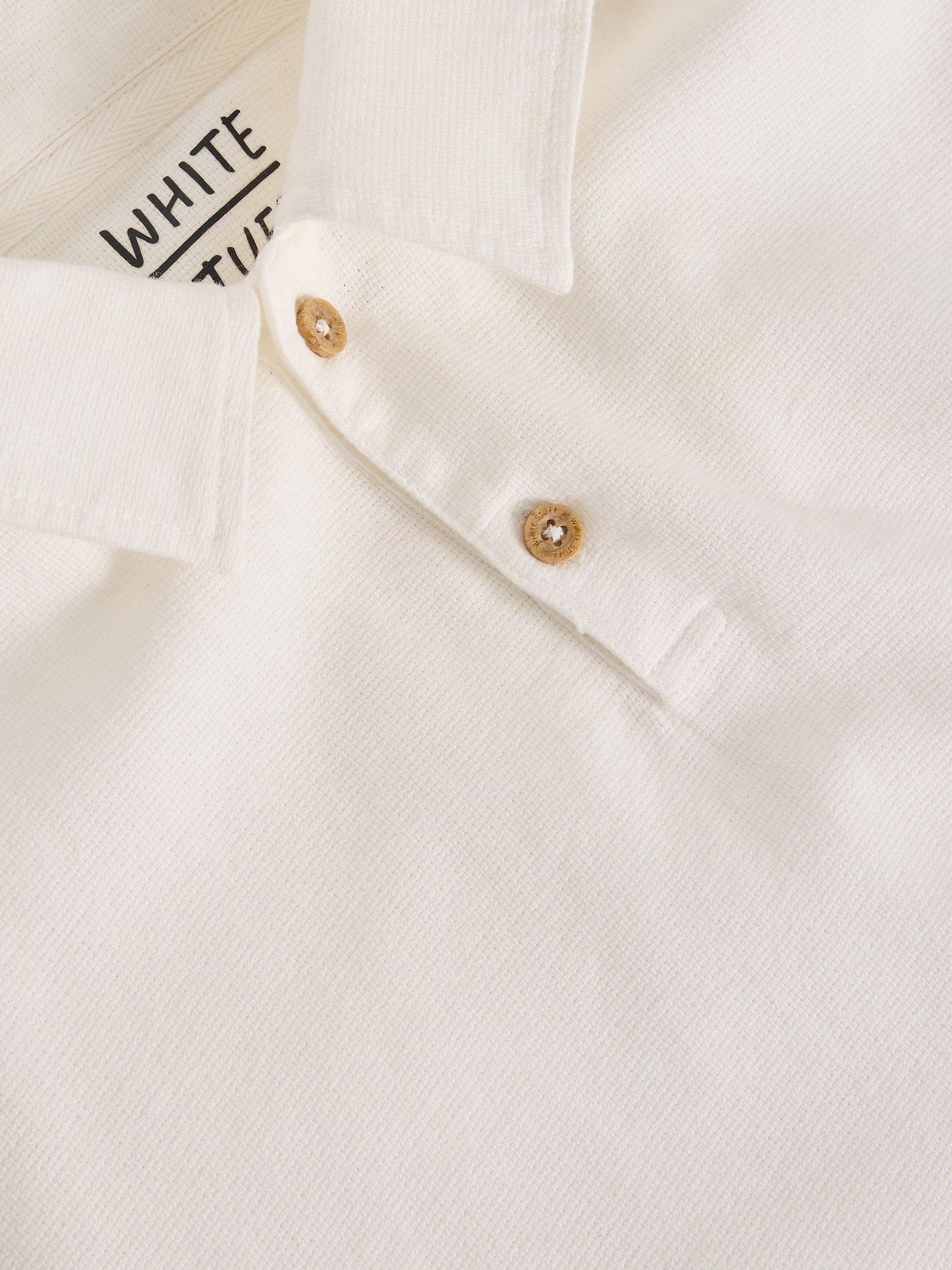 Product image 6 of 6, which shows White Stuff Anderby Organic Cotton Regular Fit Short Sleeve Polo Shirt, Natural White, XXS