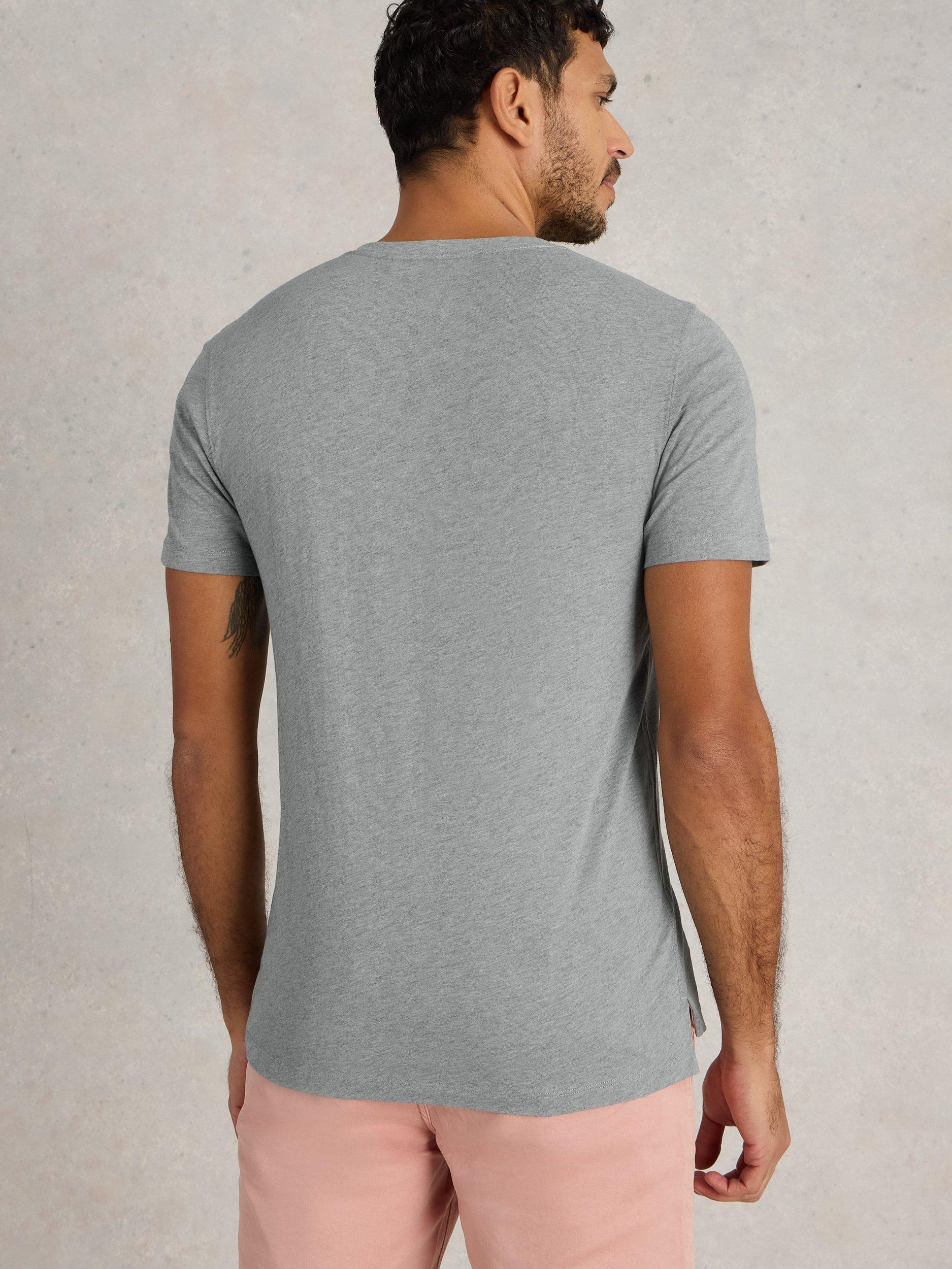 Product image 2 of 6, which shows White Stuff Abersoch Cotton Blend Regular Fit Short Sleeve Graphic T-Shirt, Blue Denim, XXS