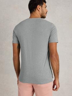 White Stuff Abersoch Cotton Blend Regular Fit Short Sleeve Graphic T-Shirt, Blue Denim - view 2, Blue Denim