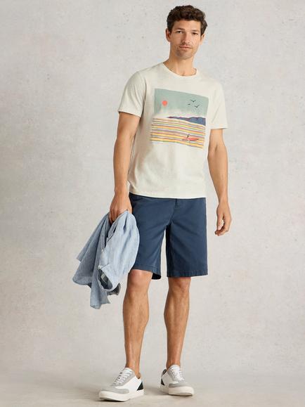 White Stuff Abersoch Cotton Blend Regular Fit Short Sleeve Graphic T-Shirt, Natural/Multi, Natural/Multi