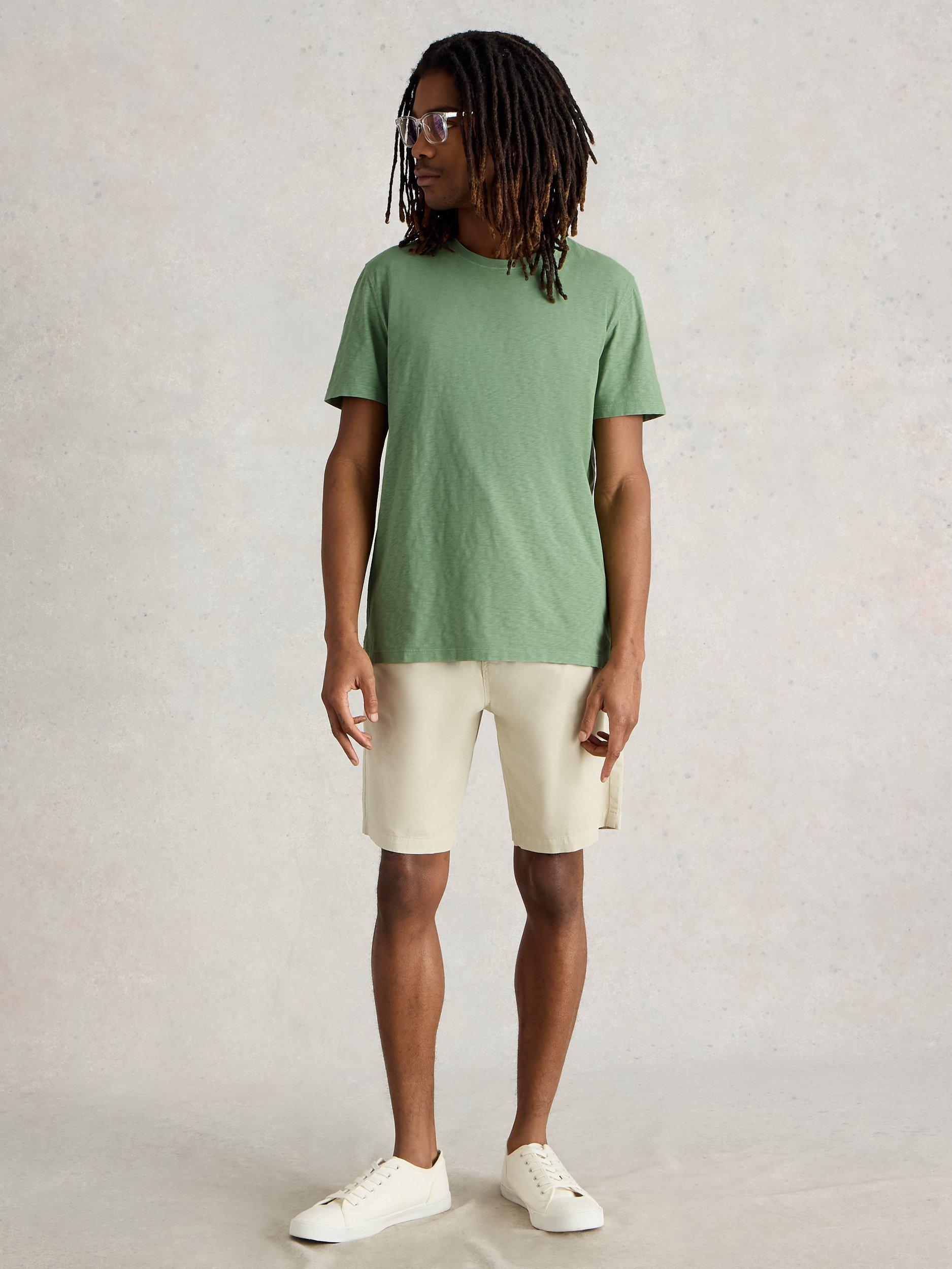 Product image 1 of 6, which shows White Stuff Abersoch Cotton Regular Fit Short Sleeve T-Shirt, Light Green, XS