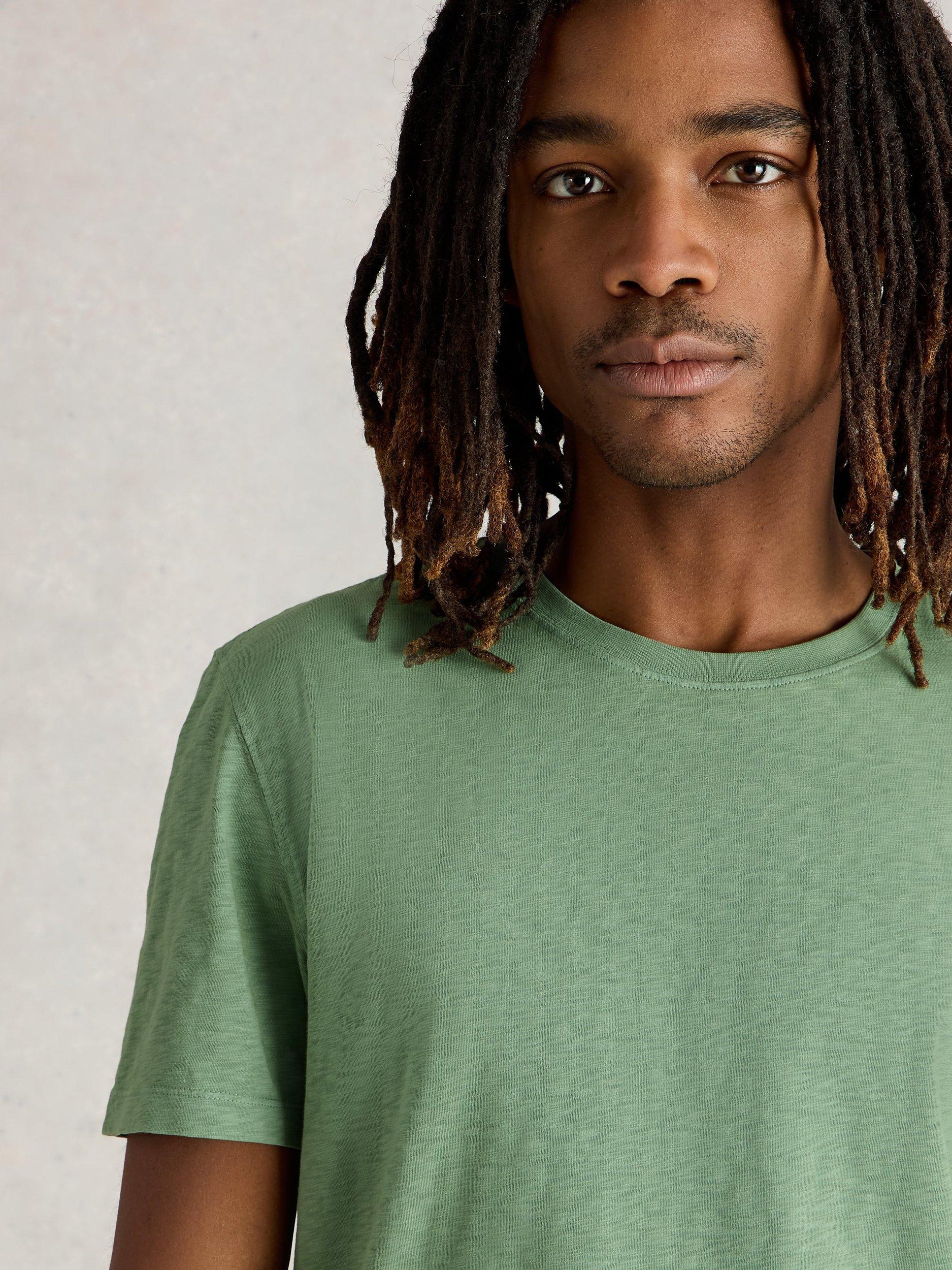 Product image 3 of 6, which shows White Stuff Abersoch Cotton Regular Fit Short Sleeve T-Shirt, Light Green, XS
