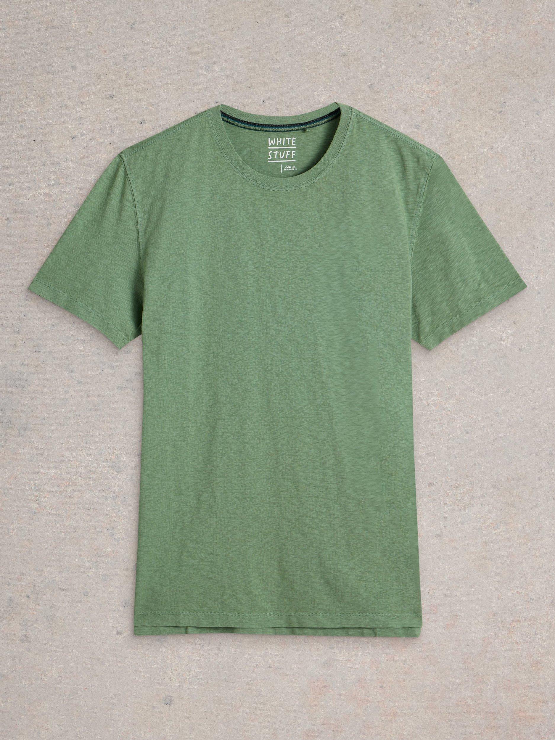 Product image 5 of 6, which shows White Stuff Abersoch Cotton Regular Fit Short Sleeve T-Shirt, Light Green, XS