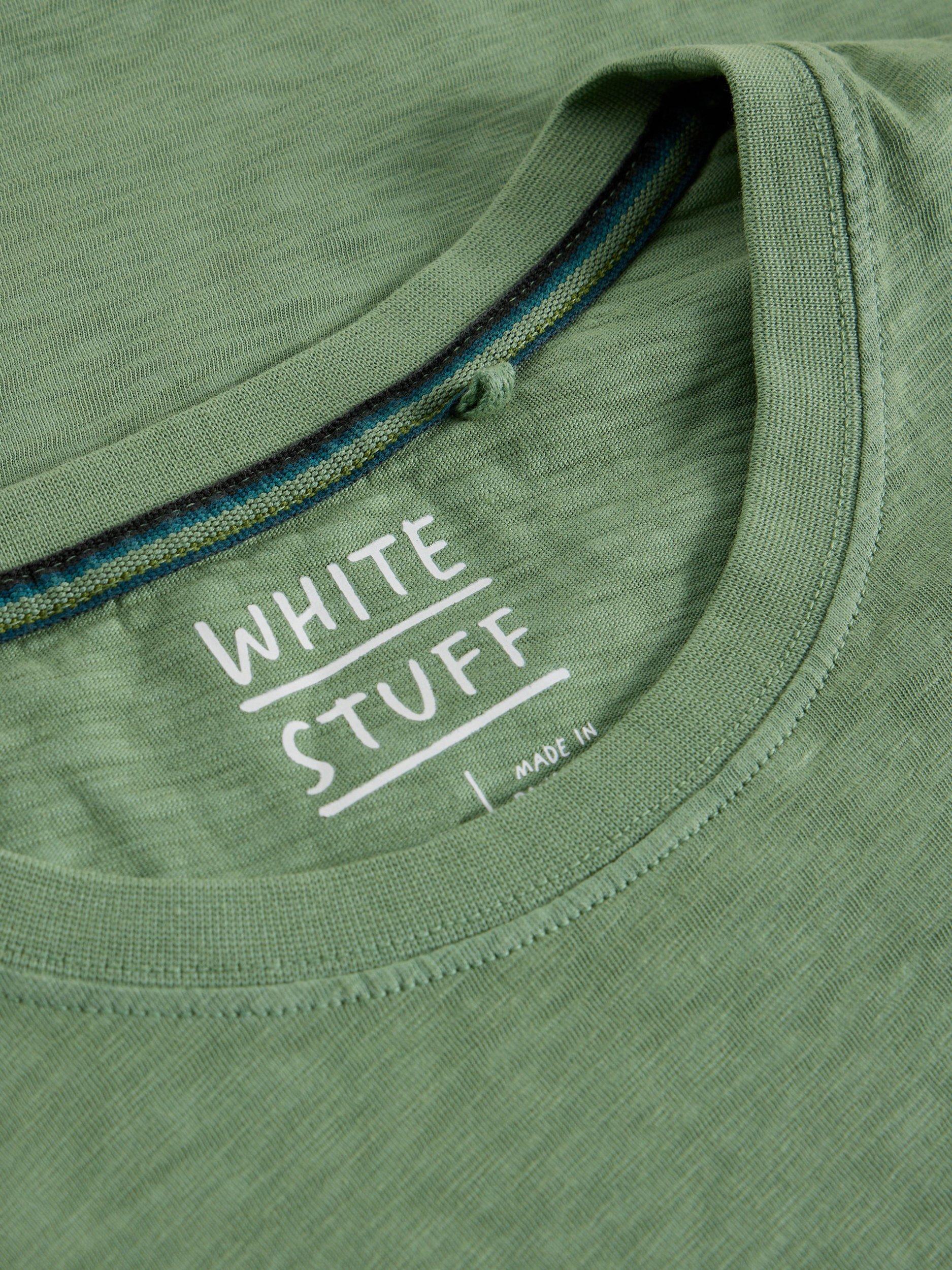 Product image 6 of 6, which shows White Stuff Abersoch Cotton Regular Fit Short Sleeve T-Shirt, Light Green, XS
