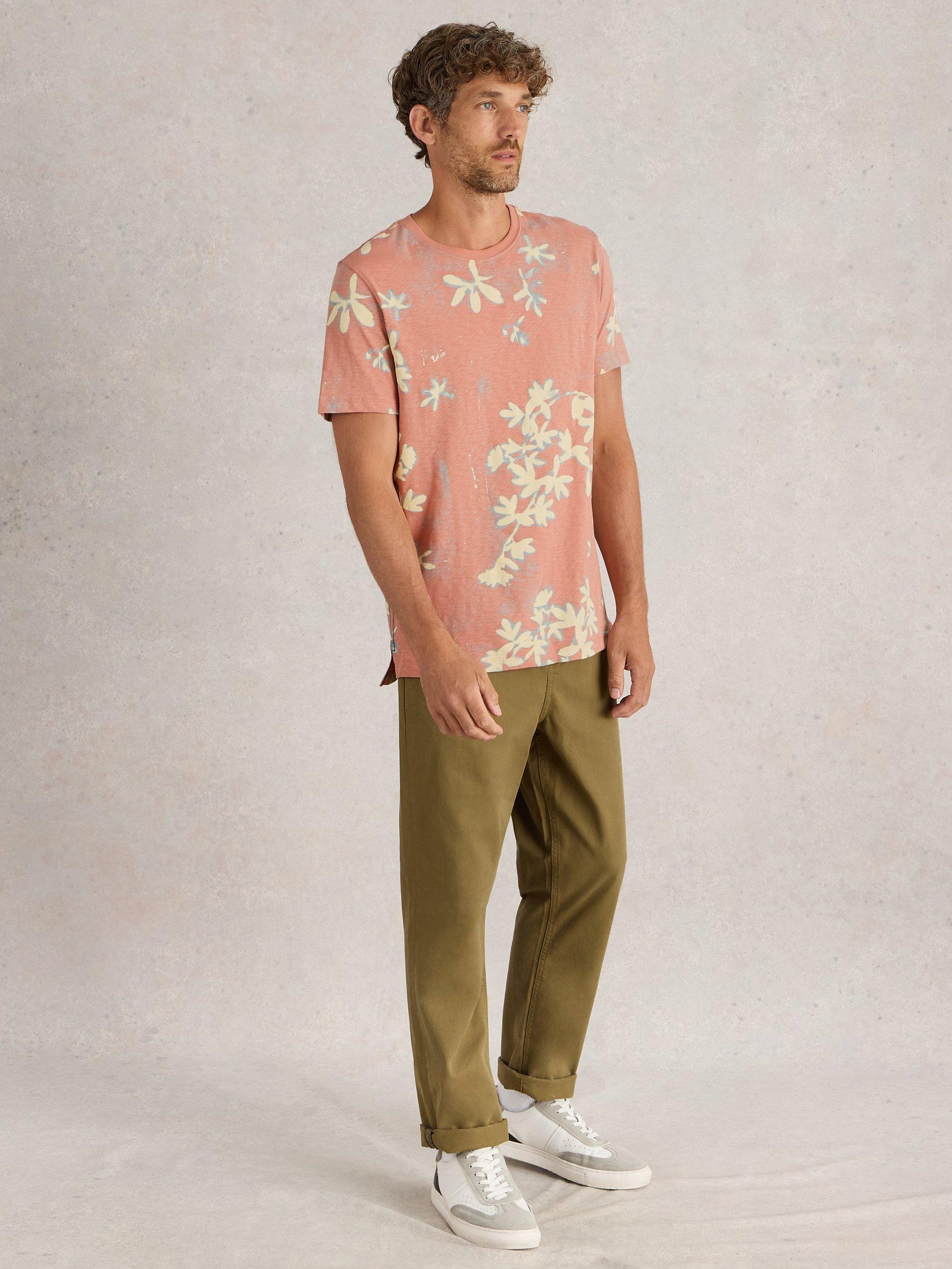 Product image 1 of 6, which shows White Stuff Cotton Regular Fit Floral Print T-Shirt, Pink/Multi, XS