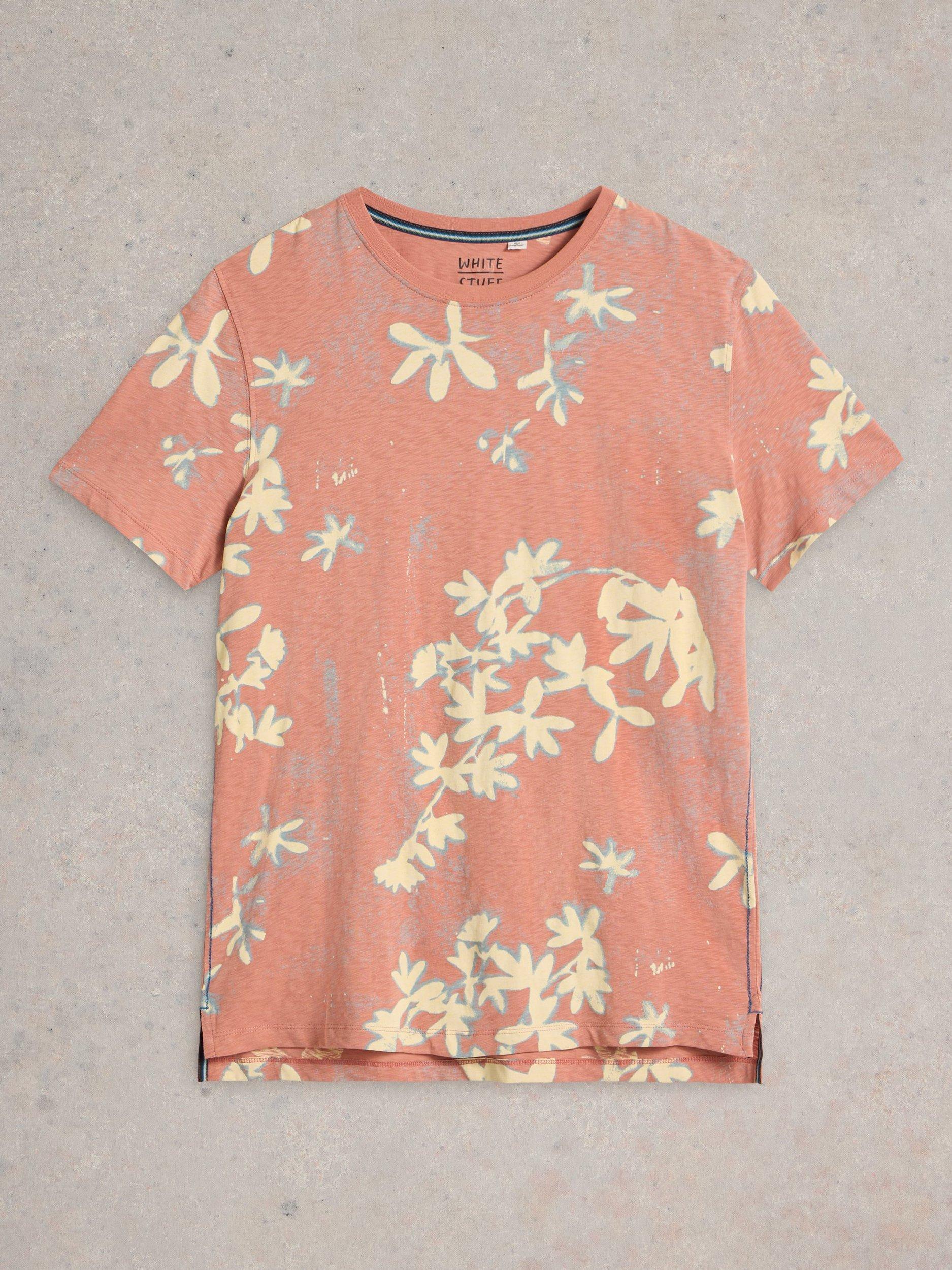 Product image 5 of 6, which shows White Stuff Cotton Regular Fit Floral Print T-Shirt, Pink/Multi, XS