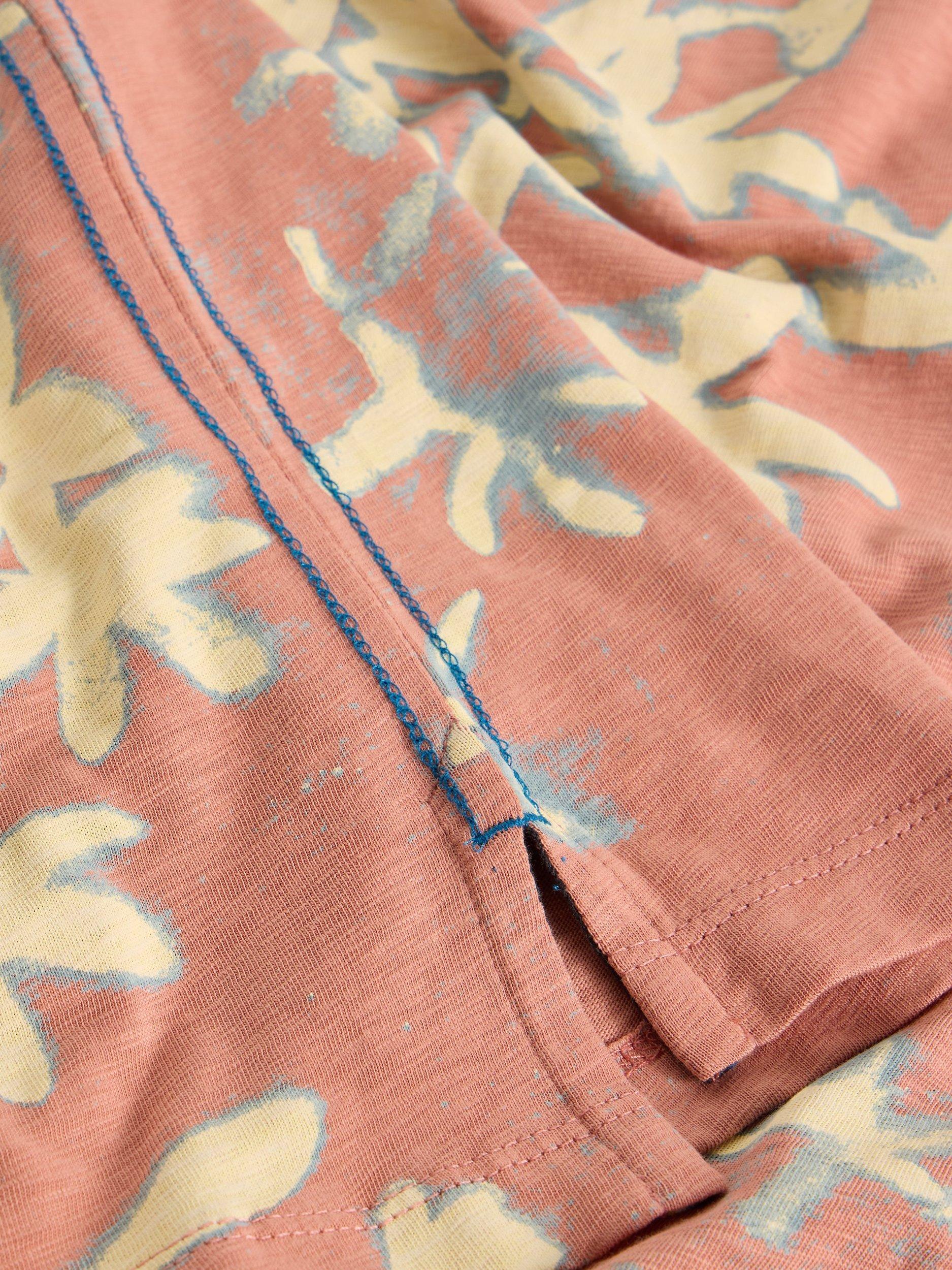 Product image 6 of 6, which shows White Stuff Cotton Regular Fit Floral Print T-Shirt, Pink/Multi, XS