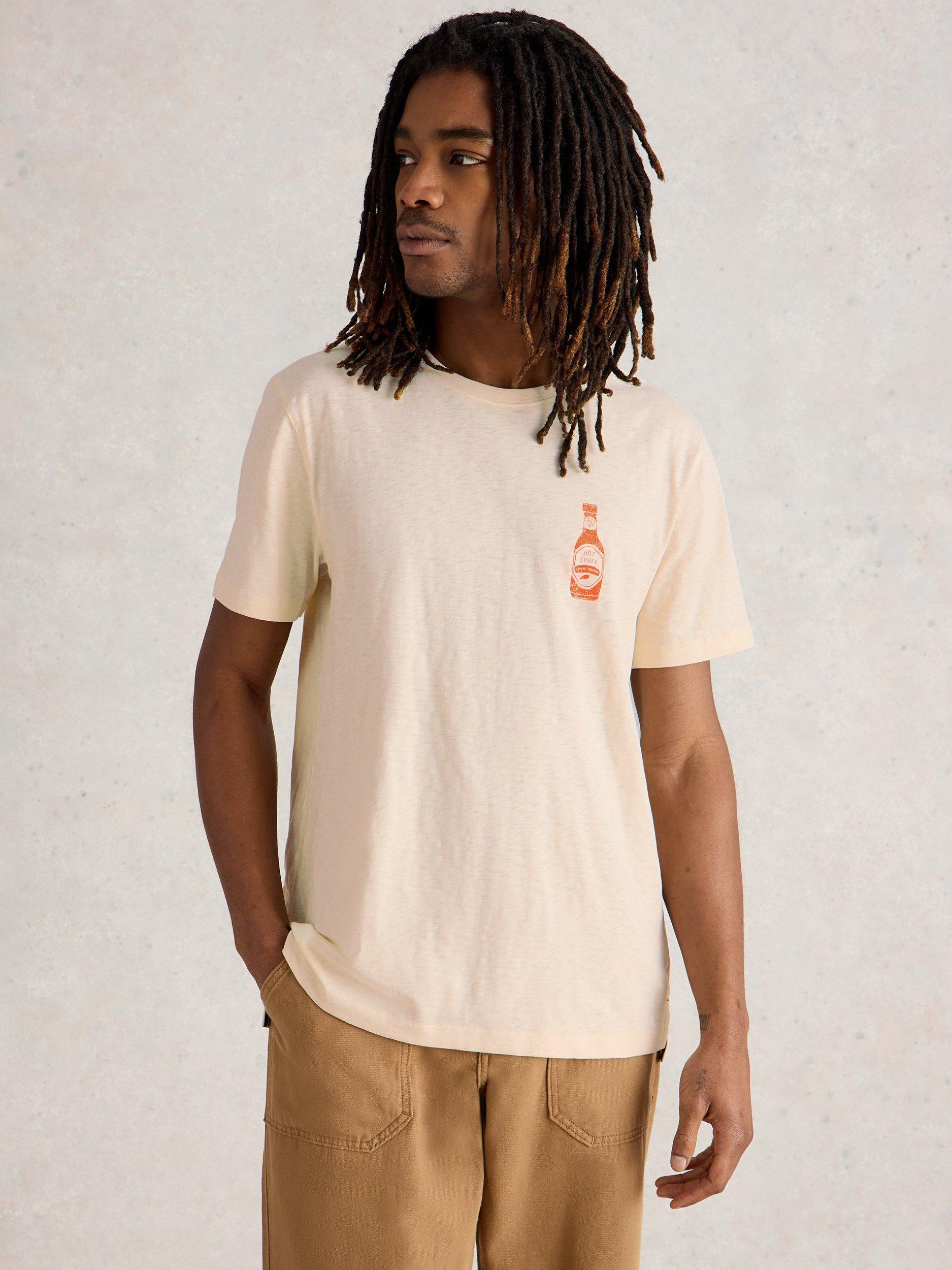 White Stuff Cotton Regular Fit Short Sleeve Chilli Graphic T-Shirt, Yellow
