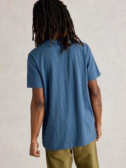 White Stuff Cotton Regular Fit Three Fish Graphic T-Shirt, Mid Blue - view 2, Mid Blue