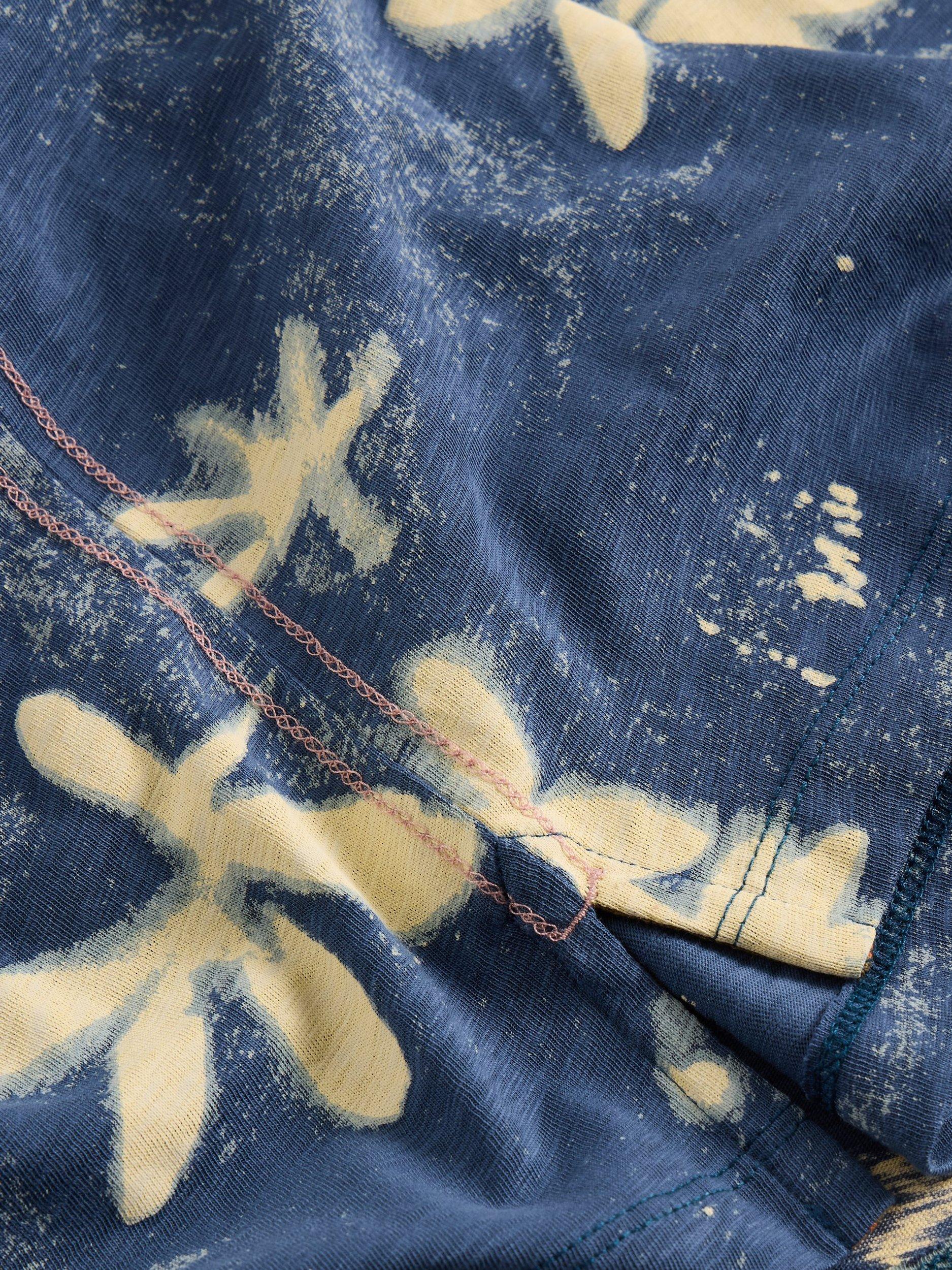 Product image 6 of 6, which shows White Stuff Cotton Regular Fit Floral Print T-Shirt, Navy/Multi, XS