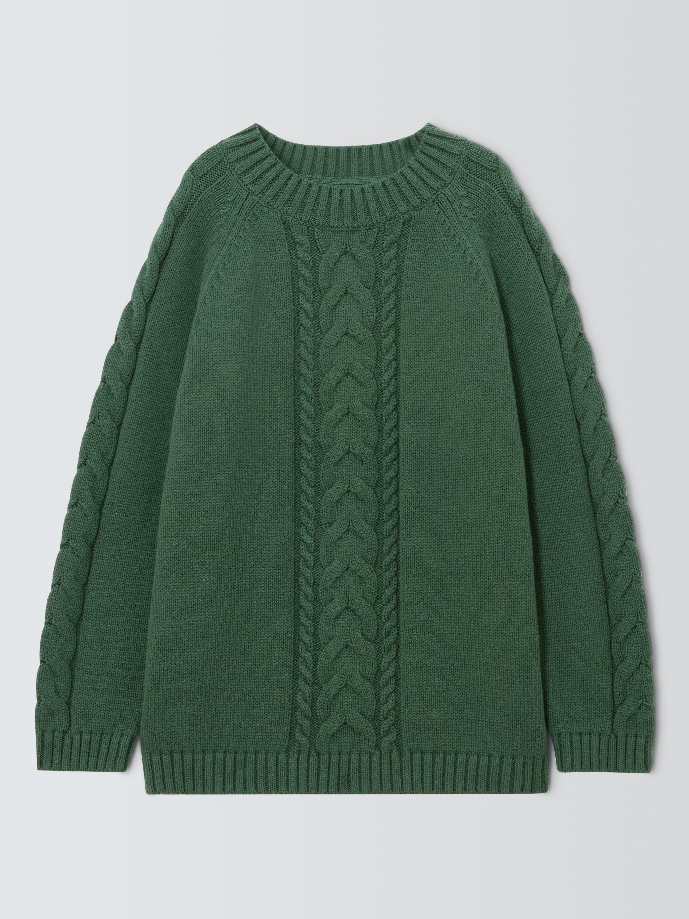 Product image 1 of 3, which shows John Lewis Heirloom Collection Kids' Cable Knit Jumper, Forest Walk, 3 years