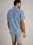 White Stuff Finsbury Linen Blend Regular Fit Floral Print Shirt, Mid Blue