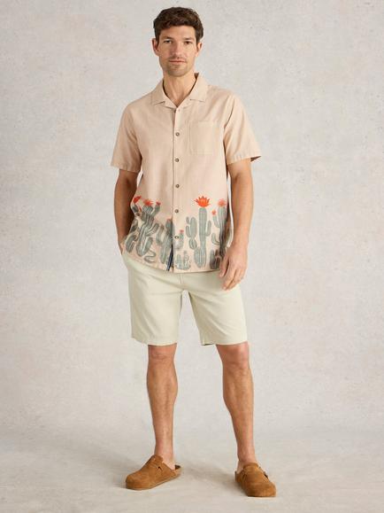 White Stuff Hayle Cotton Regular Fit Cactus Shirt, Natural/Multi, Natural/Multi