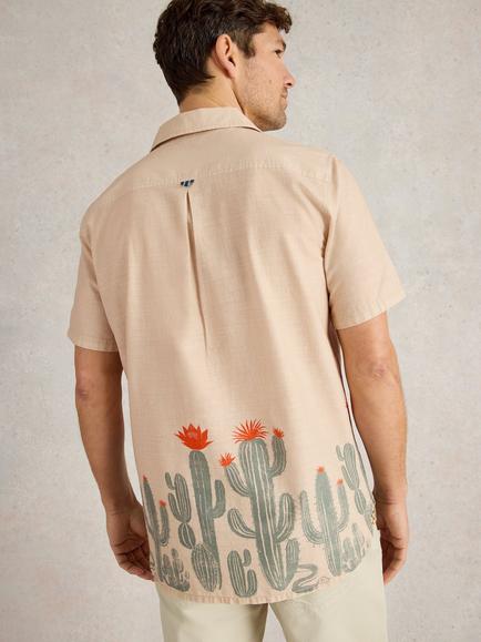 White Stuff Hayle Cotton Regular Fit Cactus Shirt, Natural/Multi - view 2, Natural/Multi