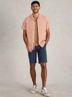 White Stuff Hayle Cotton Regular Fit Print Shirt, White/Multi, White/Multi