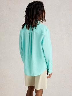 White Stuff Keswick Linen Regular Fit Shirt, Light Blue - view 2, Light Blue