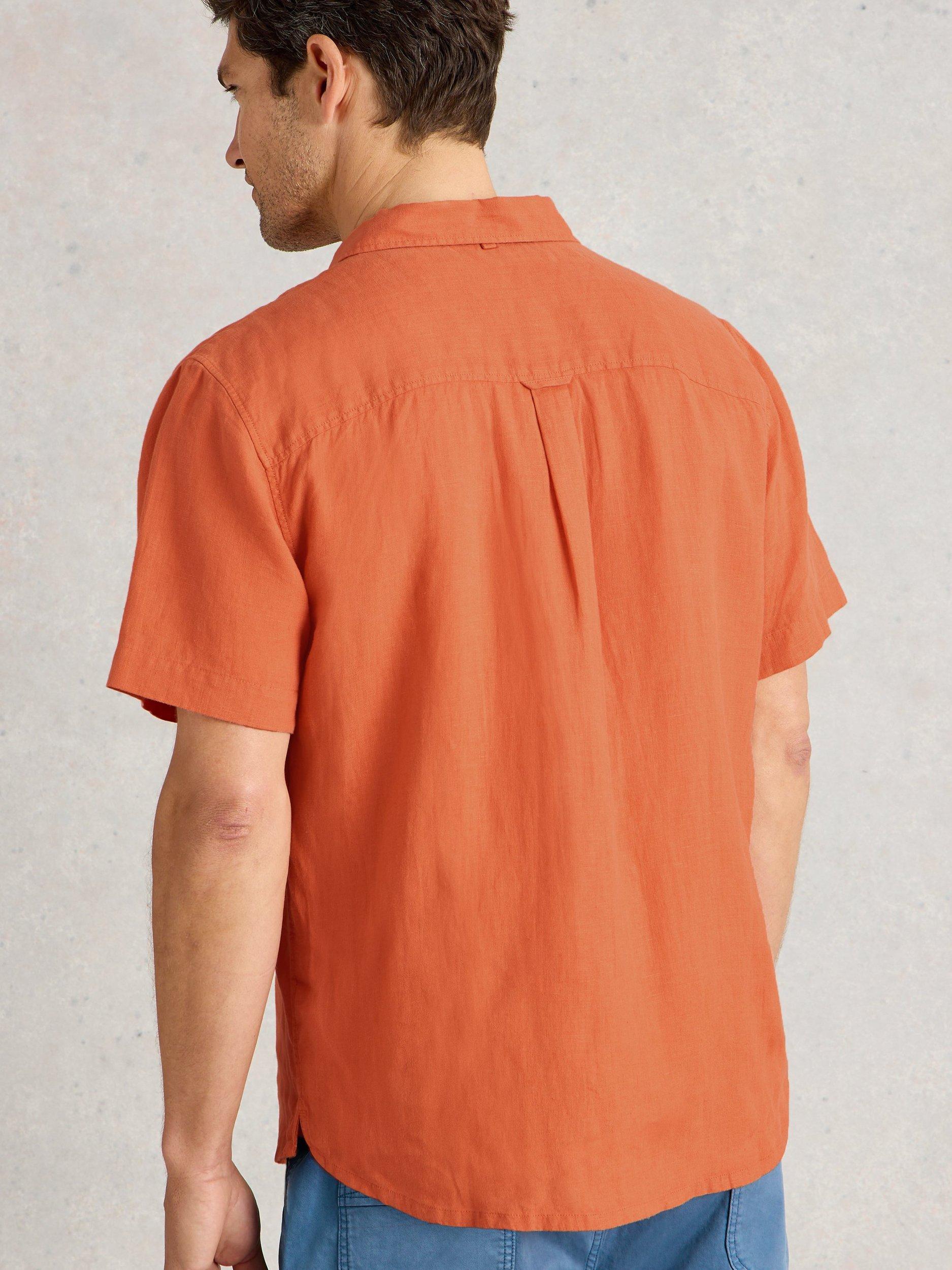 Product image 2 of 6, which shows White Stuff Keswick Linen Regular Fit Shirt, Dark Orange, XXL