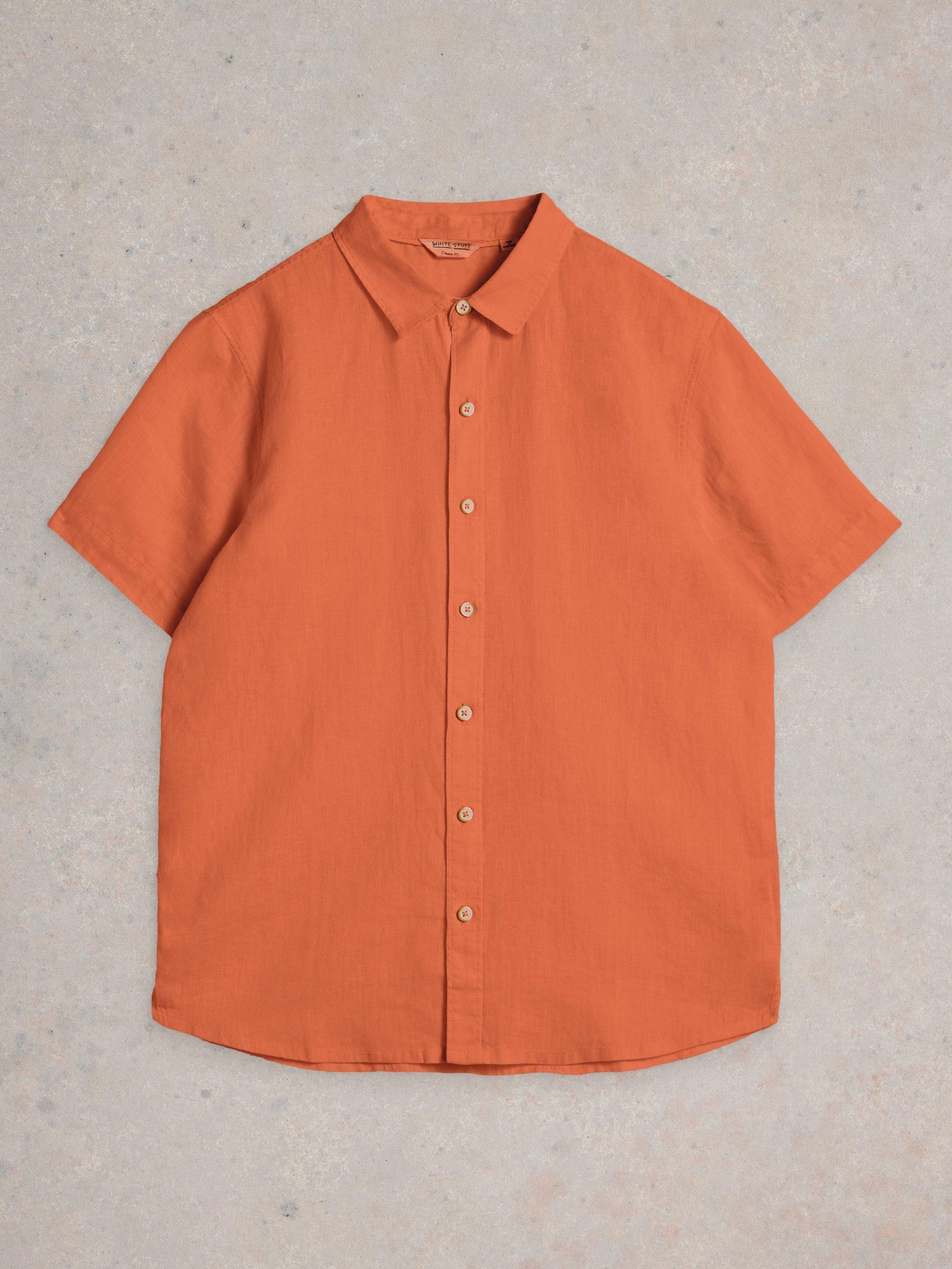 Product image 5 of 6, which shows White Stuff Keswick Linen Regular Fit Shirt, Dark Orange, XXL