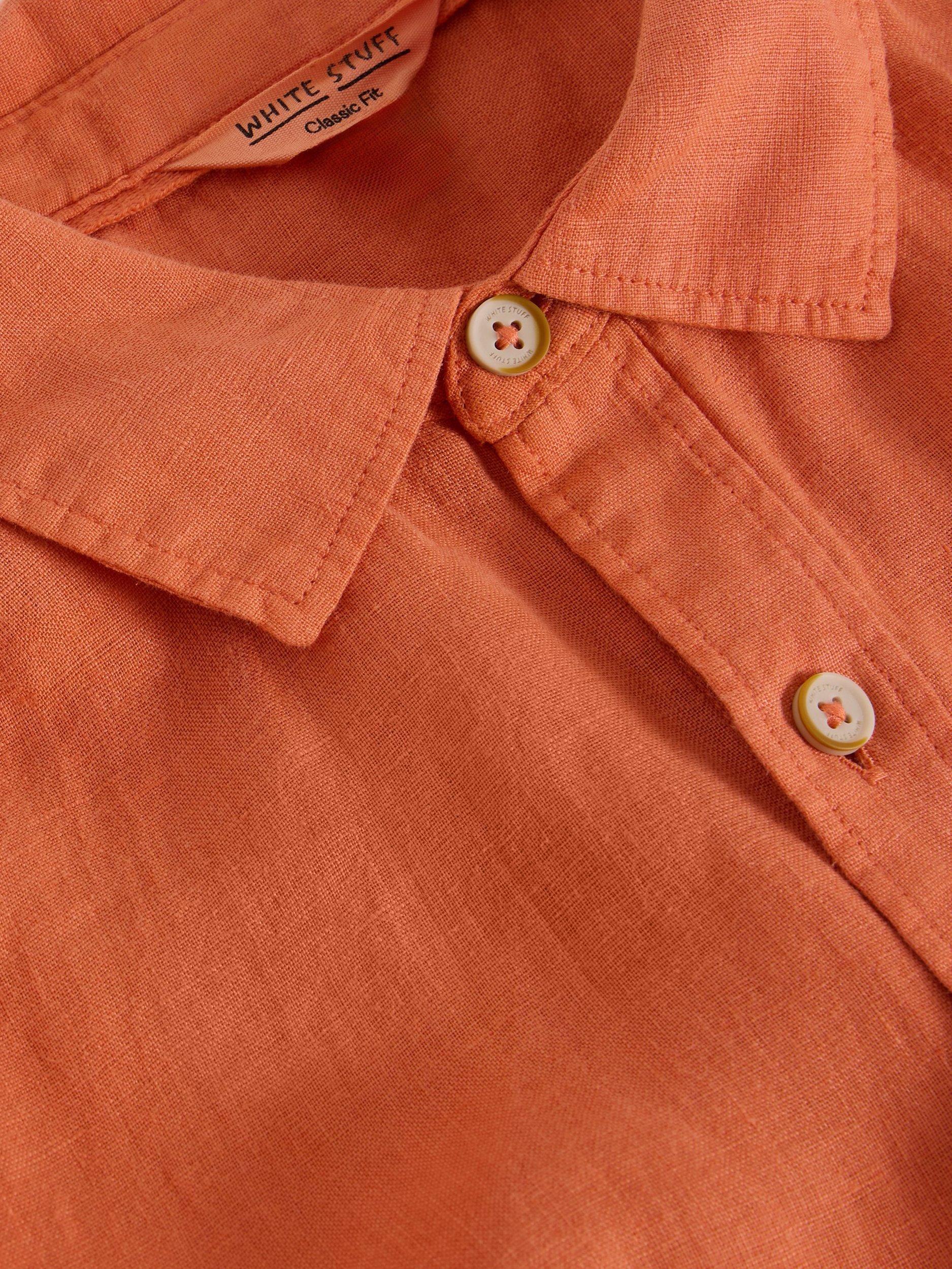 Product image 6 of 6, which shows White Stuff Keswick Linen Regular Fit Shirt, Dark Orange, XXL