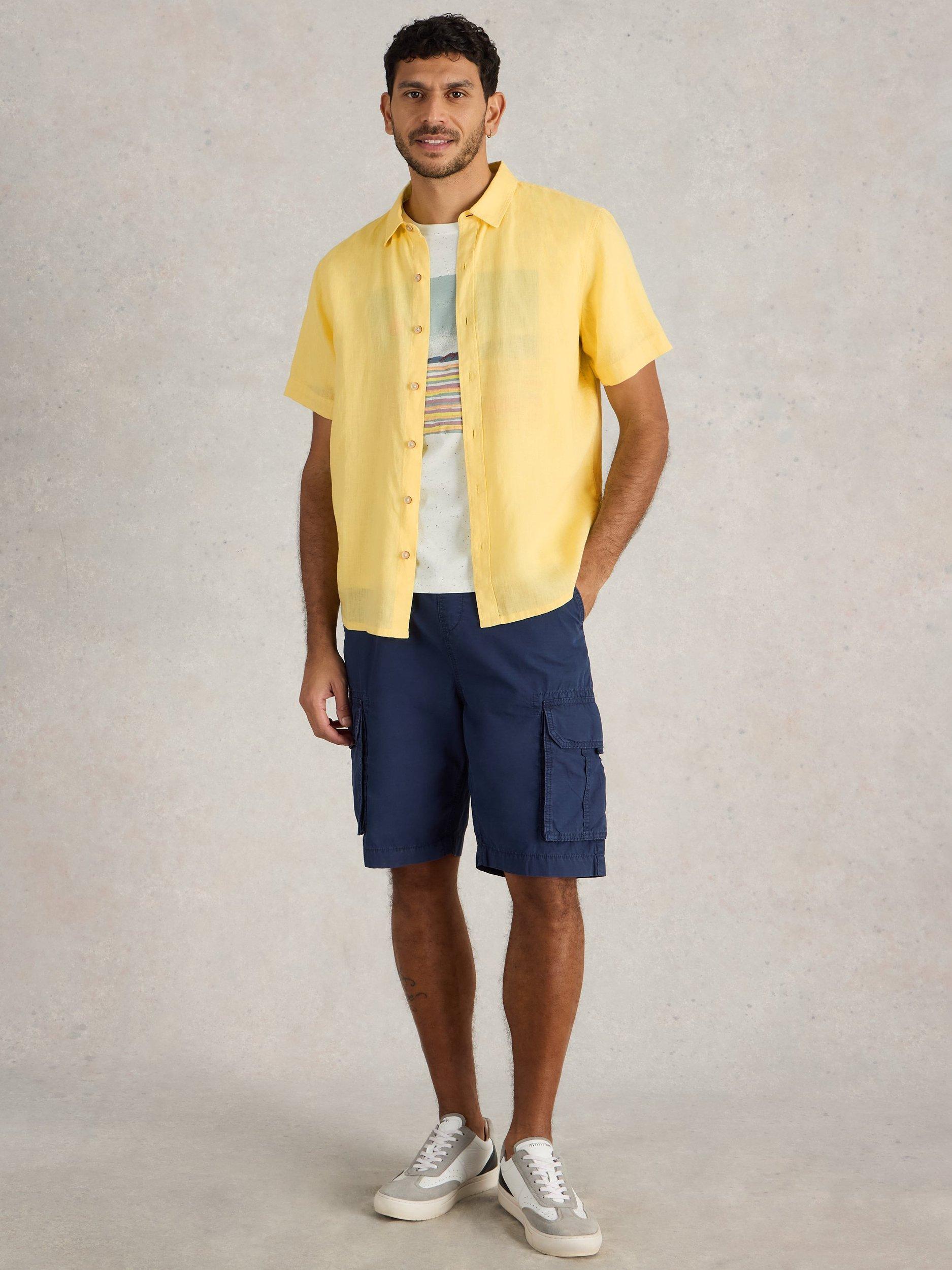 Product image 1 of 6, which shows White Stuff Keswick Linen Regular Fit Shirt, Yellow, XS