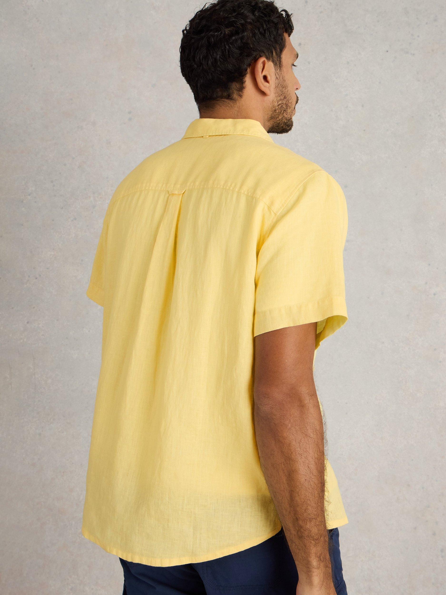 Product image 2 of 6, which shows White Stuff Keswick Linen Regular Fit Shirt, Yellow, XS