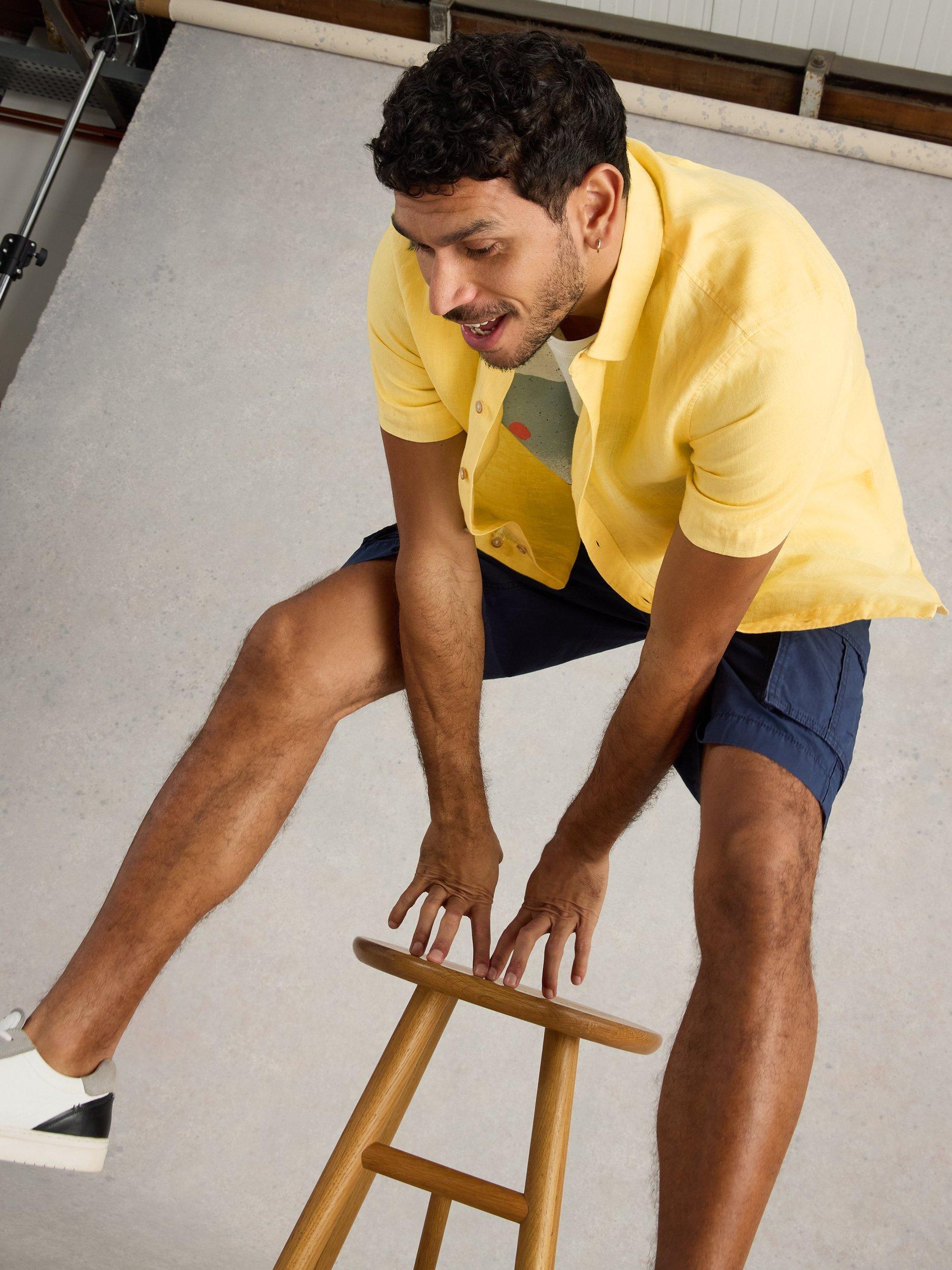 Product image 4 of 6, which shows White Stuff Keswick Linen Regular Fit Shirt, Yellow, XS