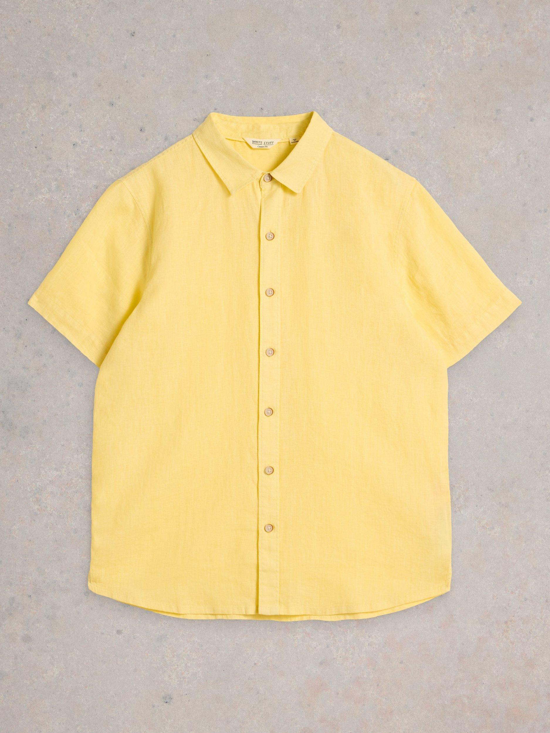 Product image 5 of 6, which shows White Stuff Keswick Linen Regular Fit Shirt, Yellow, XS