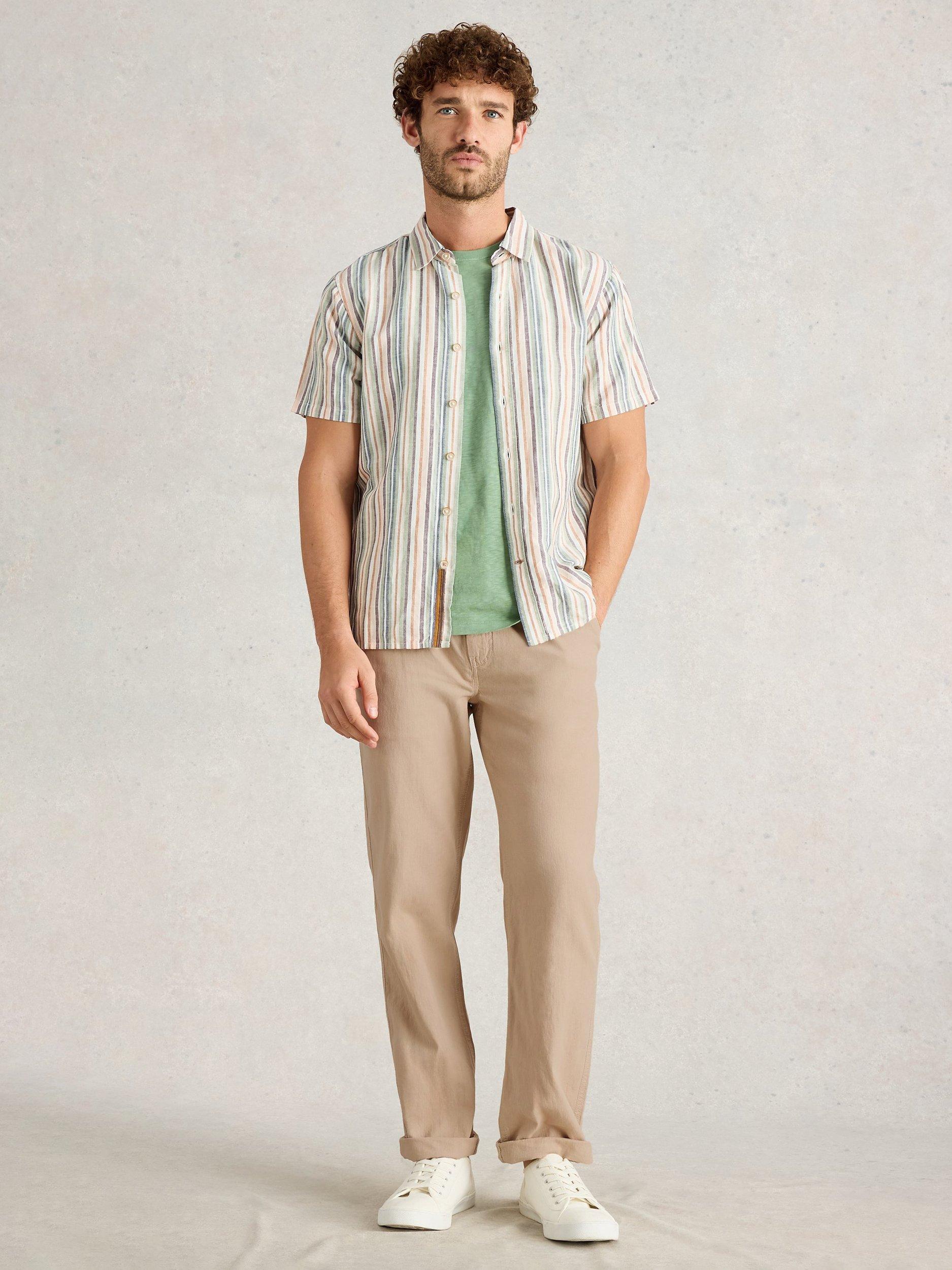 Product image 1 of 6, which shows White Stuff Linen Cotton Blend Drawstring Trousers, Natural, 32R