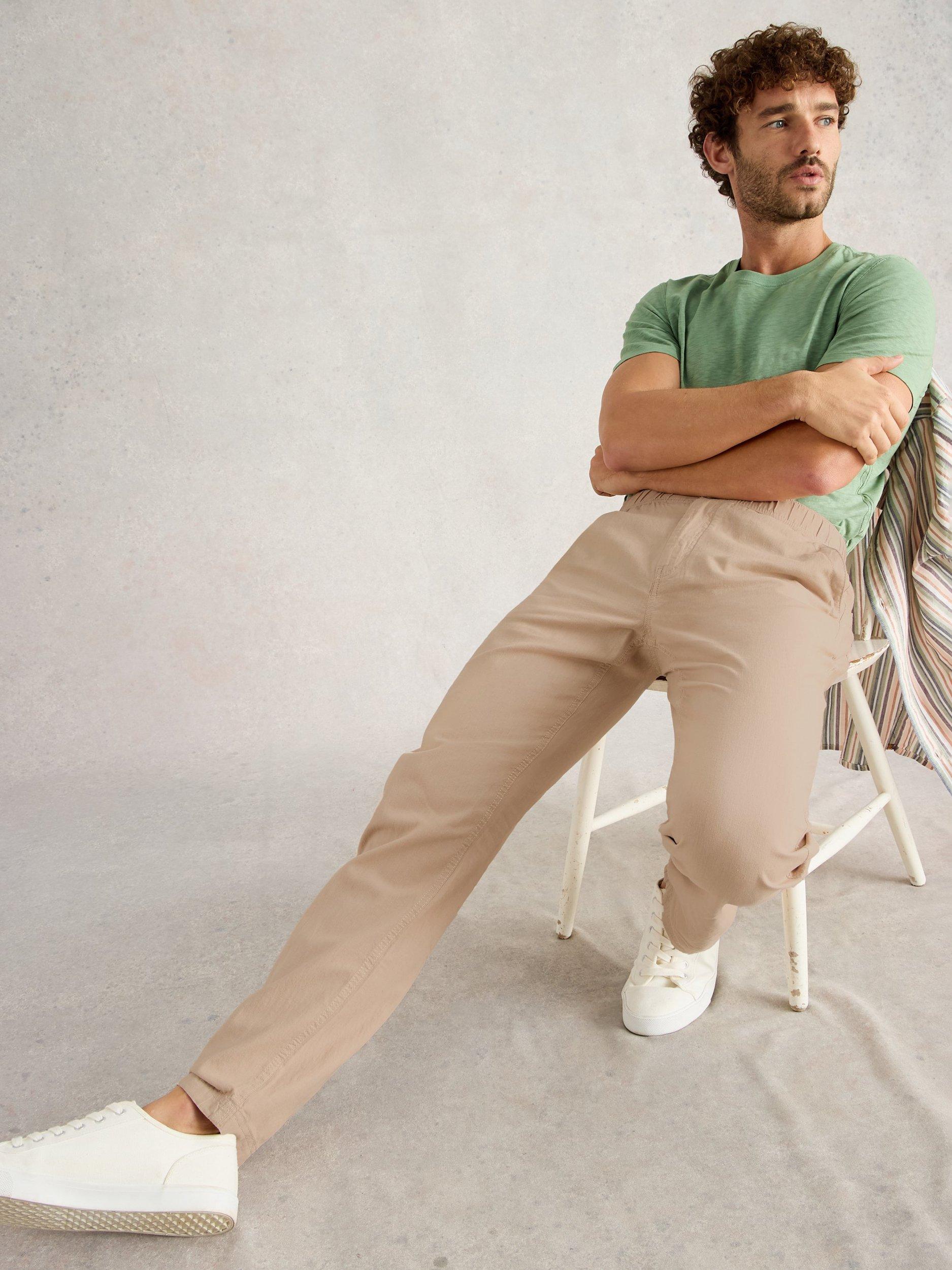 Product image 4 of 6, which shows White Stuff Linen Cotton Blend Drawstring Trousers, Natural, 32R